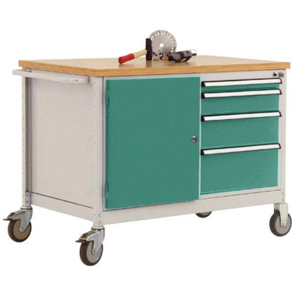 Manuflex TP1004.0001 Mobile Werkbank Modell 4 mit geölter Multiplex-Abdeckplatte 30mm BxTxH 1135 x 590 x 810mm Manuflex TP1004.0001 Mobile Werkbank Modell 4 mit geölter Multiplex-Abdeckplatte 30mm BxTxH 1135 x 590 x 810mm