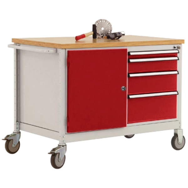 Manuflex TP1004.3003 Mobile Werkbank Modell 4 mit geölter Multiplex-Abdeckplatte 30mm BxTxH 1135 x 590 x 810mm Manuflex TP1004.3003 Mobile Werkbank Modell 4 mit geölter Multiplex-Abdeckplatte 30mm BxTxH 1135 x 590 x 810mm