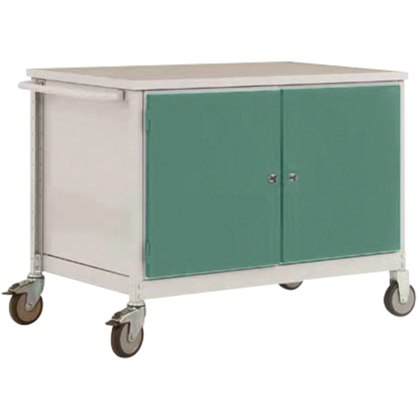 Manuflex TP1028.0001 Mobile Werkbank Modell 5 mit lichtgrauer Melamin-Abdeckplatte 22mm BxTxH 1135 x 590 x 802mm Manuflex TP1028.0001 Mobile Werkbank Modell 5 mit lichtgrauer Melamin-Abdeckplatte 22mm BxTxH 1135 x 590 x 802mm