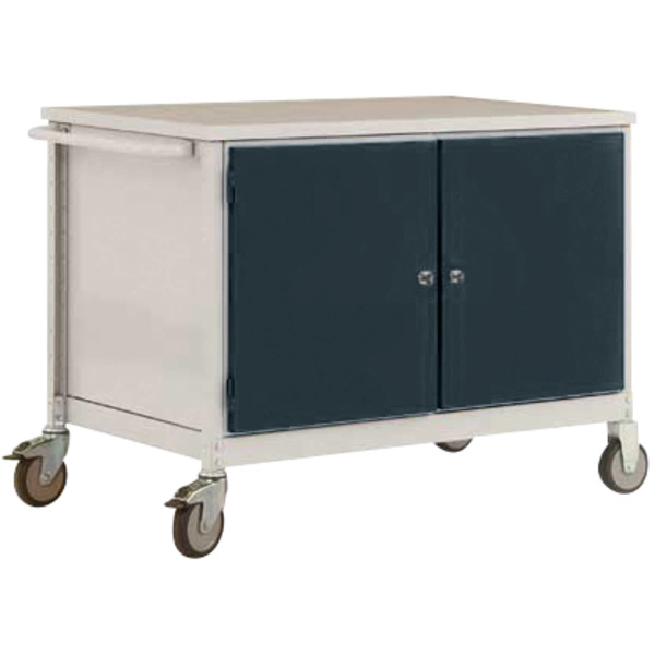 Manuflex TP1028.7016 Mobile Werkbank Modell 5 mit lichtgrauer Melamin-Abdeckplatte 22mm BxTxH 1135 x 590 x 802mm Manuflex TP1028.7016 Mobile Werkbank Modell 5 mit lichtgrauer Melamin-Abdeckplatte 22mm BxTxH 1135 x 590 x 802mm