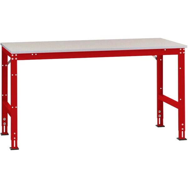 Manuflex AU6101.3003 Arbeits-Anbautisch UNIVERSAL Standard mit Melaminplatte, BxTxH = 1750 x 1200 x 760-870mm Rubin-Rot Manuflex AU6101.3003 Arbeits-Anbautisch UNIVERSAL Standard mit Melaminplatte, BxTxH = 1750 x 1200 x 760-870mm Rubin-Rot