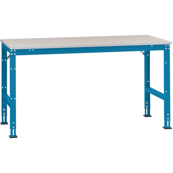 Manuflex AU4189.5007 Arbeits-Grundtisch UNIVERSAL Standard mit PVC Dekorplatte, BxTxH = 3000x1000x760-870mm Brillantblau Manuflex AU4189.5007 Arbeits-Grundtisch UNIVERSAL Standard mit PVC Dekorplatte, BxTxH = 3000x1000x760-870mm Brillantblau