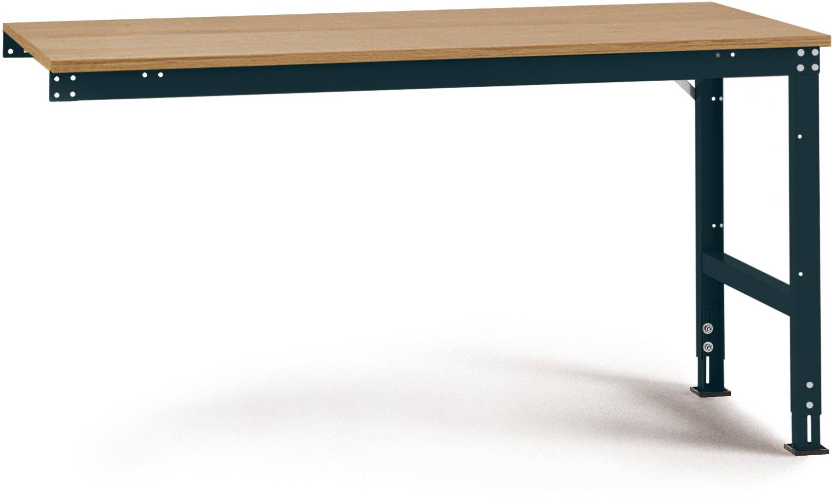 Manuflex AU6105.7016 Arbeits-Anbautisch UNIVERSAL Standard mit Multiplexplatte, BxTxH = 1750 x 1200 x 760-870mm Anthrazit