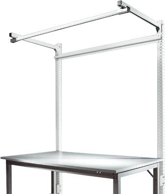 Höhenverstellbarer Arbeitstisch mit stabilem Metallrahmen und glatter Tischplatte. Geeignet für Büroumgebungen und Werkstätten.