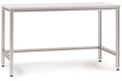 Manuflex AA3112 Kastentisch ALU mit Linoleumplatte für stehende Tätigkeiten, BxTxH = 2000 x 800 x 900-917mm