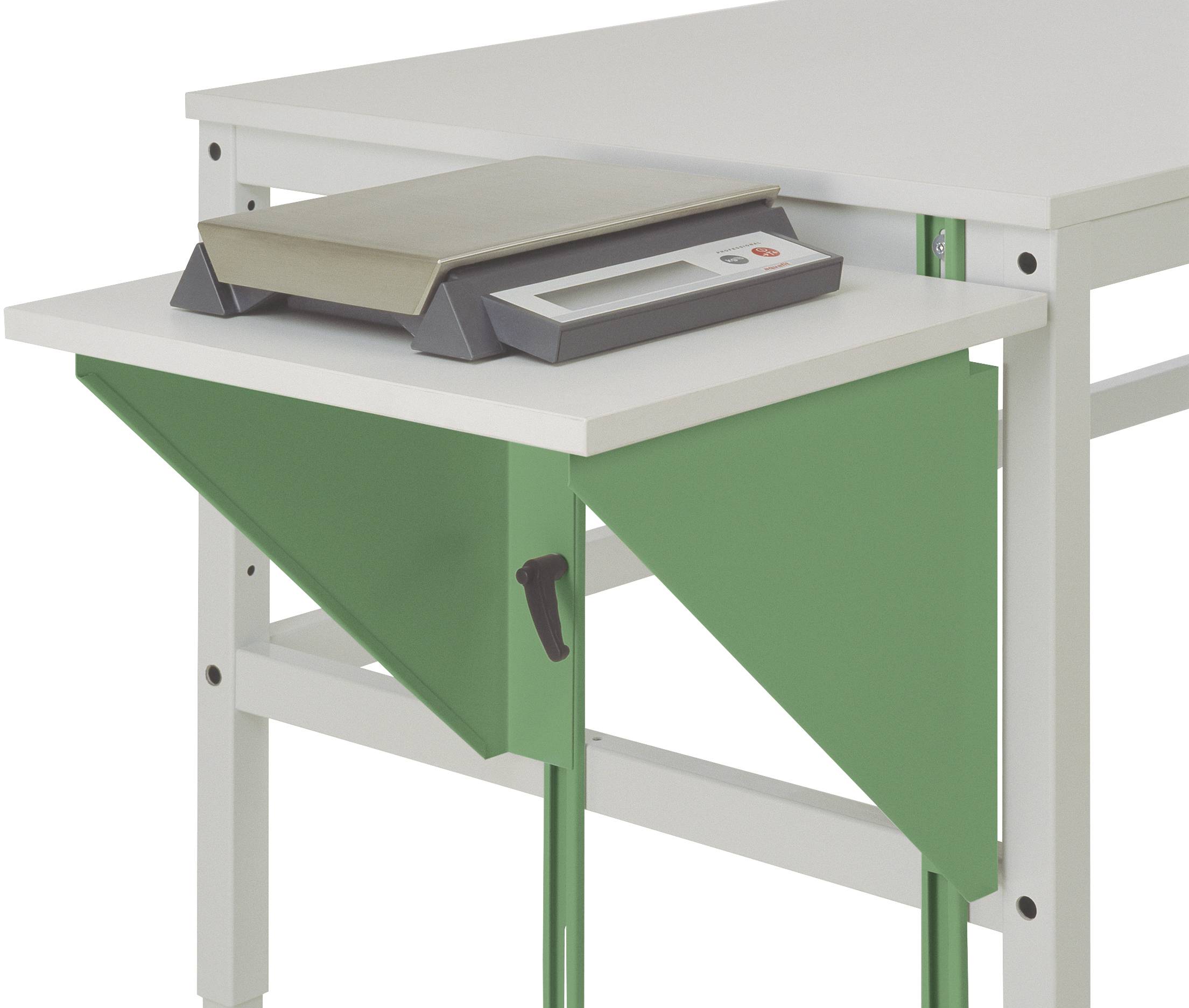 Manuflex AU0004.6011 Höhenverstellbarer Tischansatz für Arbeitstische und Werkbänke, B x T 500 x 800mm Resedagrün (RAL 6011)