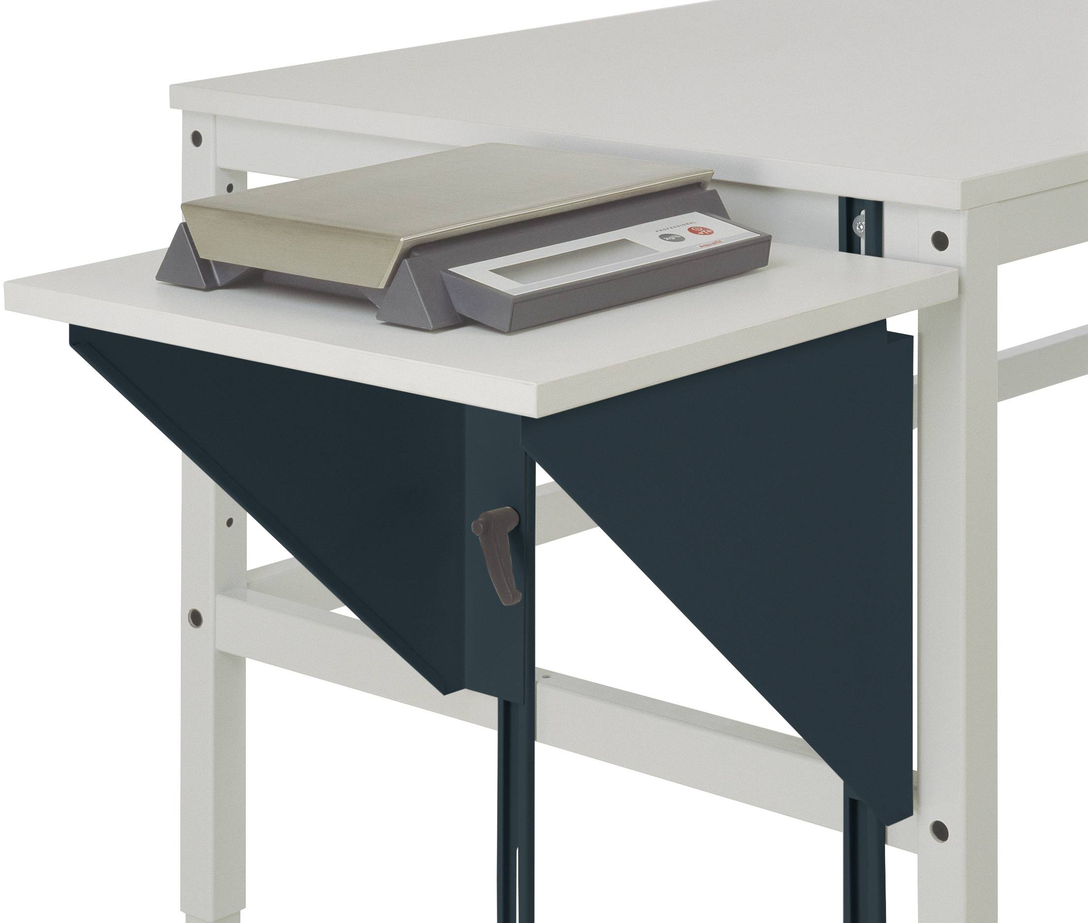 Manuflex AU0004.7016 Höhenverstellbarer Tischansatz für Arbeitstische und Werkbänke, B x T 500 x 800mm Anthrazit