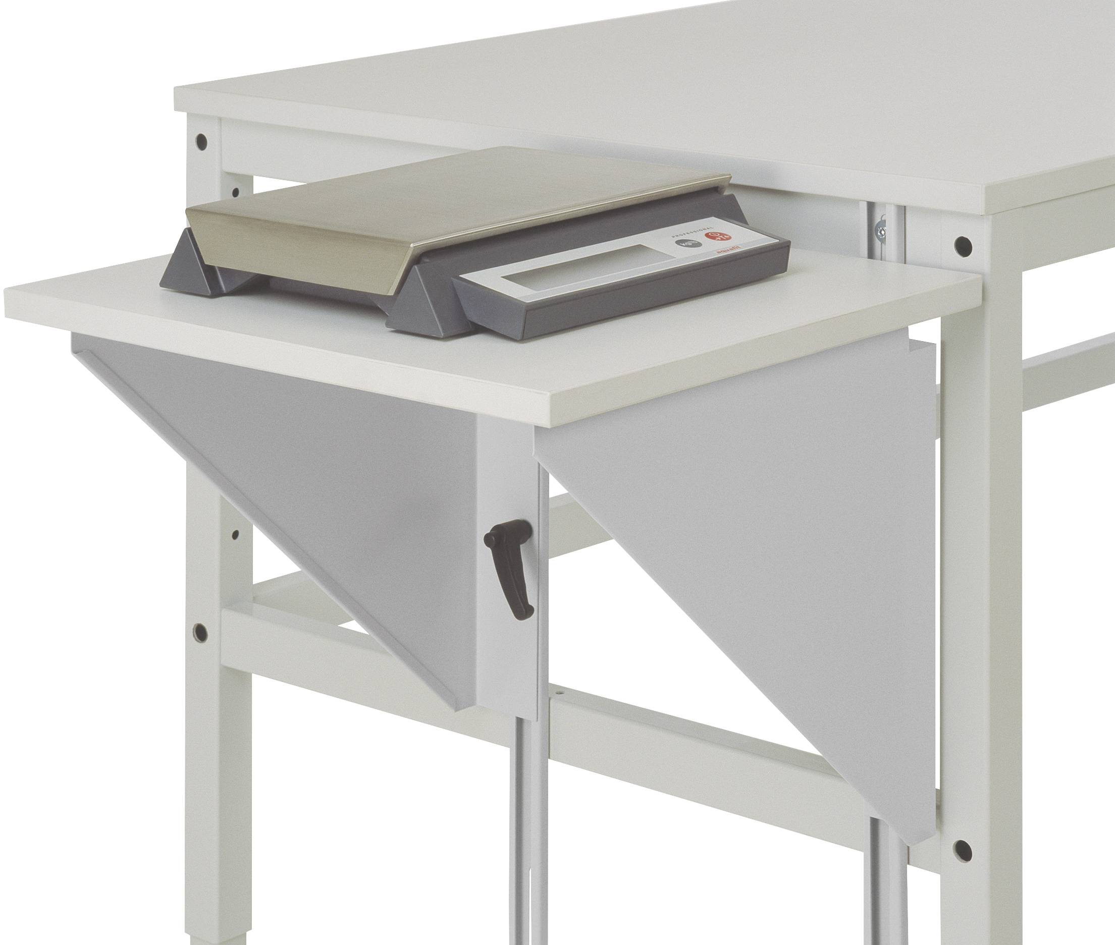 Manuflex AU0003.9006 Höhenverstellbarer Tischansatz für Arbeitstische und Werkbänke, B x T 500 x 600mm Alusilber