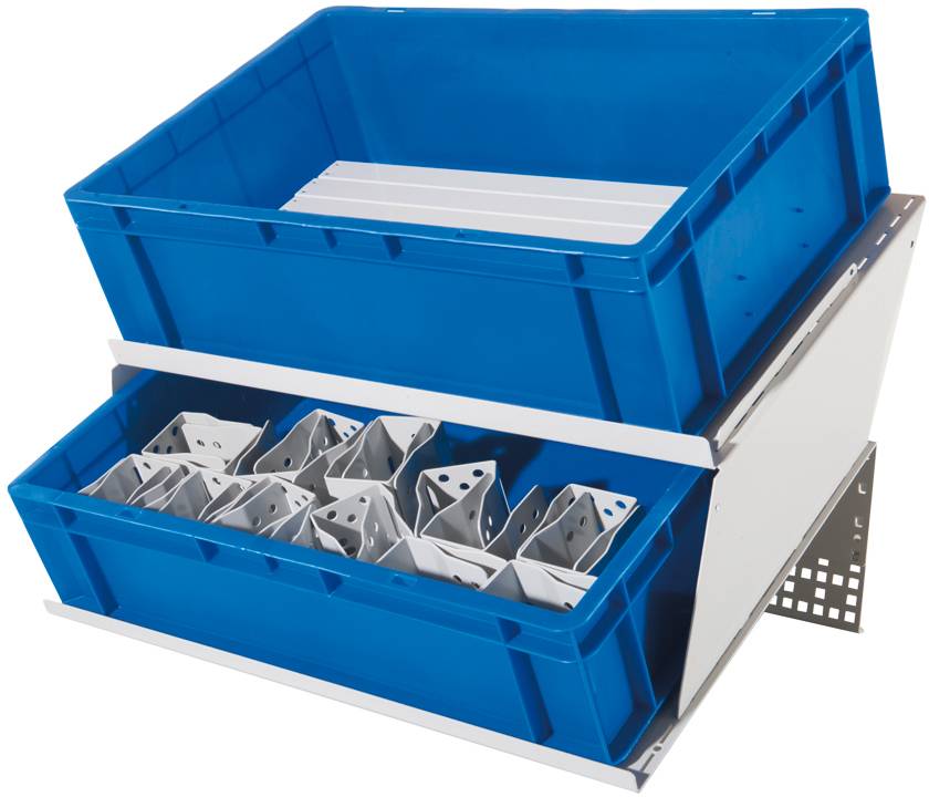 Manuflex ZB4797.7035 Behälterstandkonsolen-Aufsatz zur Bereitstellung einer 2 Arbeitsebene, Breite x Tiefe = 300 x 200mm