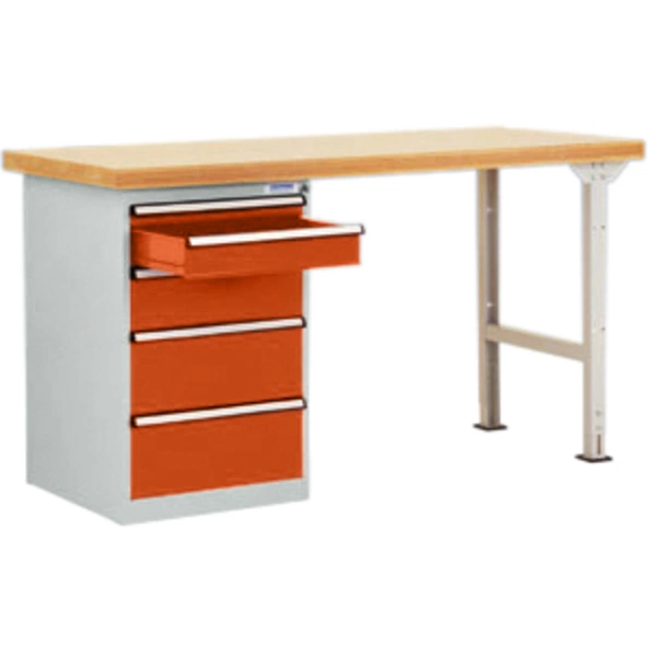 Manuflex TP5087.2001 Werkbanksystem COMBI Modell 1 mit massiver Bucheplatte, BxTxH = 1500 x 700 x 840mm Manuflex TP5087.2001 Werkbanksystem COMBI Modell 1 mit massiver Bucheplatte, BxTxH = 1500 x 700 x 840mm