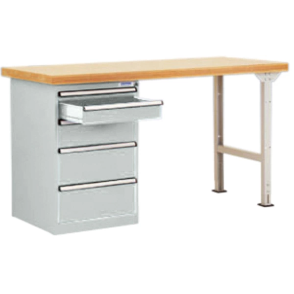 Manuflex WC5079.7035 Werkbanksystem COMBI Modell 1 mit massiver Bucheplatte, BxTxH = 2000 x 700 x 840mm Manuflex WC5079.7035 Werkbanksystem COMBI Modell 1 mit massiver Bucheplatte, BxTxH = 2000 x 700 x 840mm