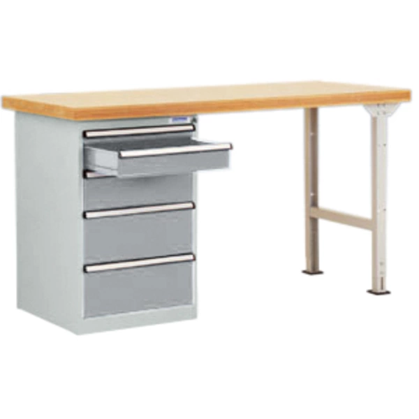 Manuflex WC5079.9006 Werkbanksystem COMBI Modell 1 mit massiver Bucheplatte, BxTxH = 2000 x 700 x 840mm Manuflex WC5079.9006 Werkbanksystem COMBI Modell 1 mit massiver Bucheplatte, BxTxH = 2000 x 700 x 840mm