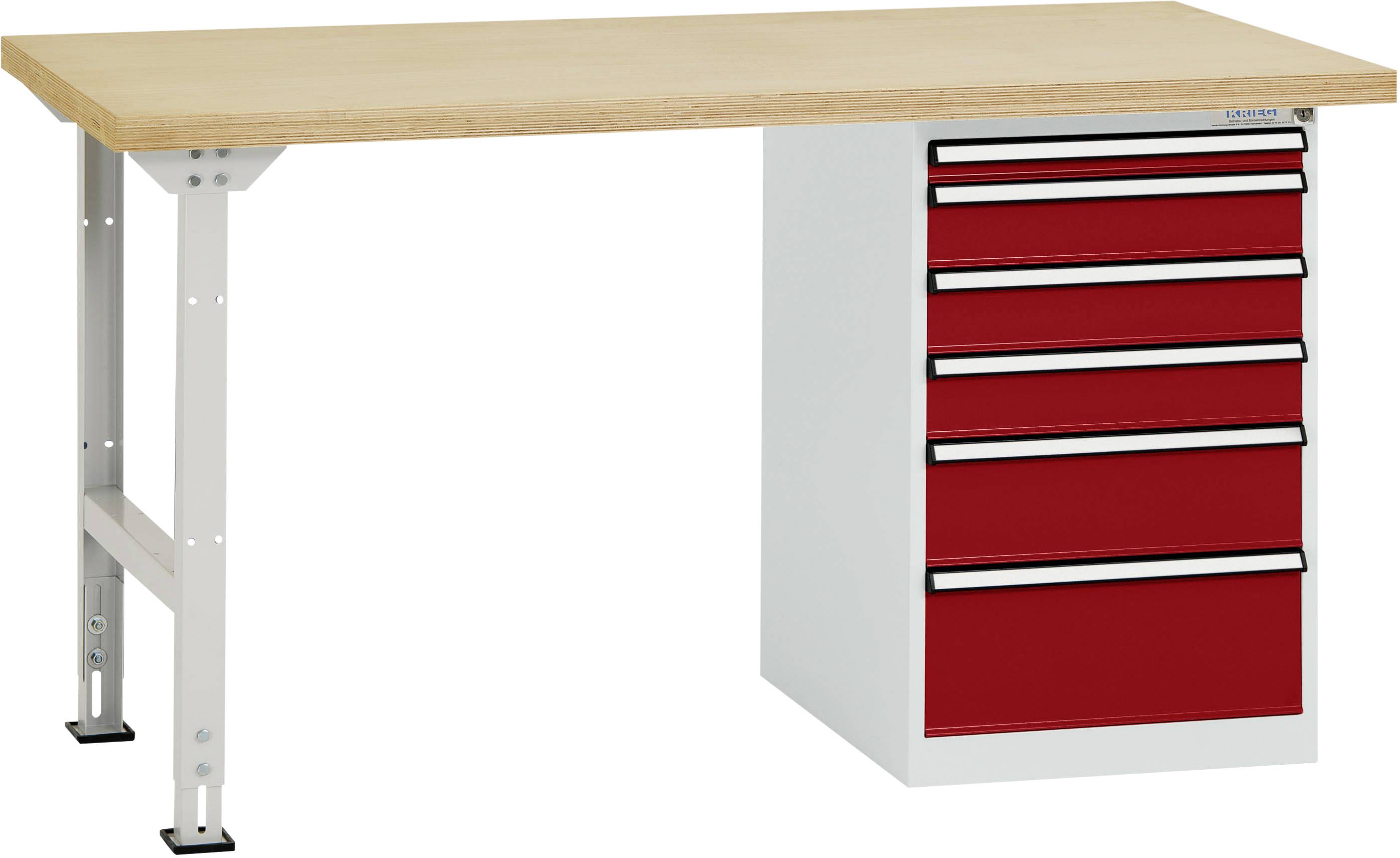 Manuflex TP5088.3003 Werkbanksystem COMBI Modell 2 mit Multiplexplatte, BxTxH = 1500 x 700 x 840mm