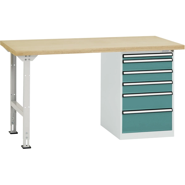 Manuflex WC5088.5021 Werkbanksystem COMBI Modell 2 mit Multiplexplatte, BxTxH = 2000 x 700 x 840mm Manuflex WC5088.5021 Werkbanksystem COMBI Modell 2 mit Multiplexplatte, BxTxH = 2000 x 700 x 840mm