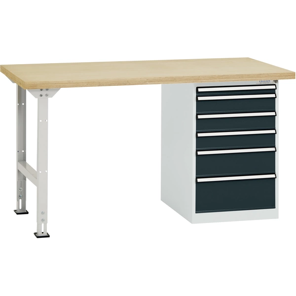 Manuflex TP5088.7016 Werkbanksystem COMBI Modell 2 mit Multiplexplatte, BxTxH = 1500 x 700 x 840mm Manuflex TP5088.7016 Werkbanksystem COMBI Modell 2 mit Multiplexplatte, BxTxH = 1500 x 700 x 840mm