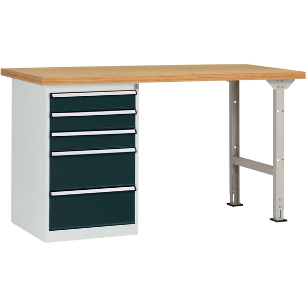 Manuflex WC5114.7016 Werkbanksystem COMBI Modell 7 mit Multiplexplatte, BxTxH = 1500 x 700 x 840mm Manuflex WC5114.7016 Werkbanksystem COMBI Modell 7 mit Multiplexplatte, BxTxH = 1500 x 700 x 840mm