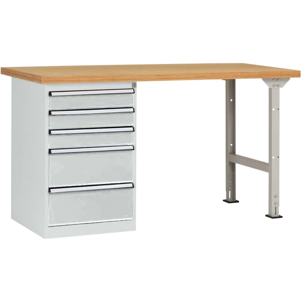 Manuflex WC5114.7035 Werkbanksystem COMBI Modell 7 mit Multiplexplatte, BxTxH = 1500 x 700 x 840mm Manuflex WC5114.7035 Werkbanksystem COMBI Modell 7 mit Multiplexplatte, BxTxH = 1500 x 700 x 840mm