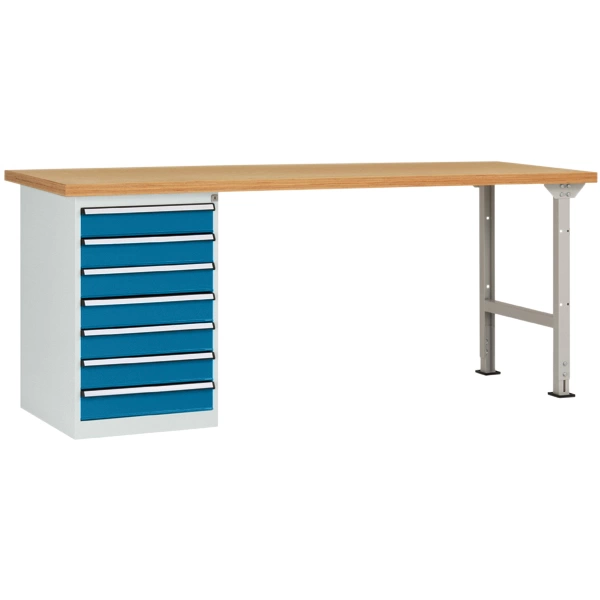 Manuflex WC5118.0002 Werkbanksystem COMBI Modell 6 mit Multiplexplatte, BxTxH = 1500 x 700 x 840mm Manuflex WC5118.0002 Werkbanksystem COMBI Modell 6 mit Multiplexplatte, BxTxH = 1500 x 700 x 840mm