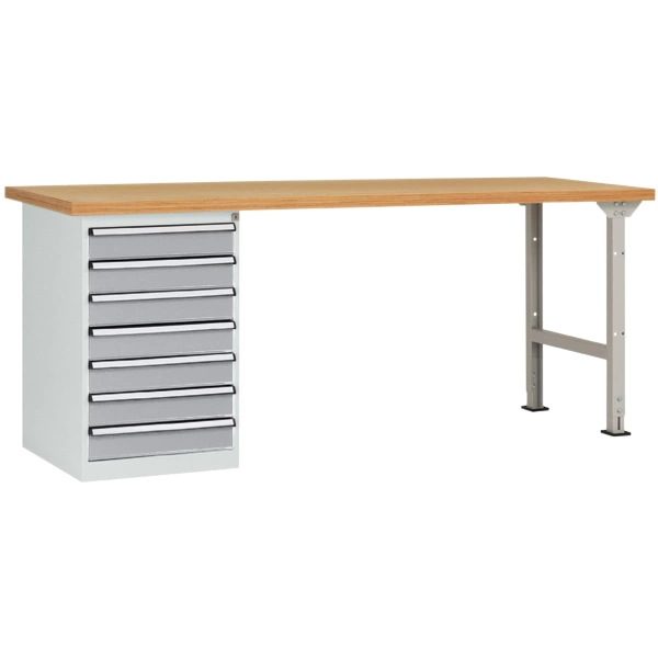 Manuflex WC5120.9006 Werkbanksystem COMBI Modell 6 mit Multiplexplatte, BxTxH = 2000 x 700 x 840mm Manuflex WC5120.9006 Werkbanksystem COMBI Modell 6 mit Multiplexplatte, BxTxH = 2000 x 700 x 840mm