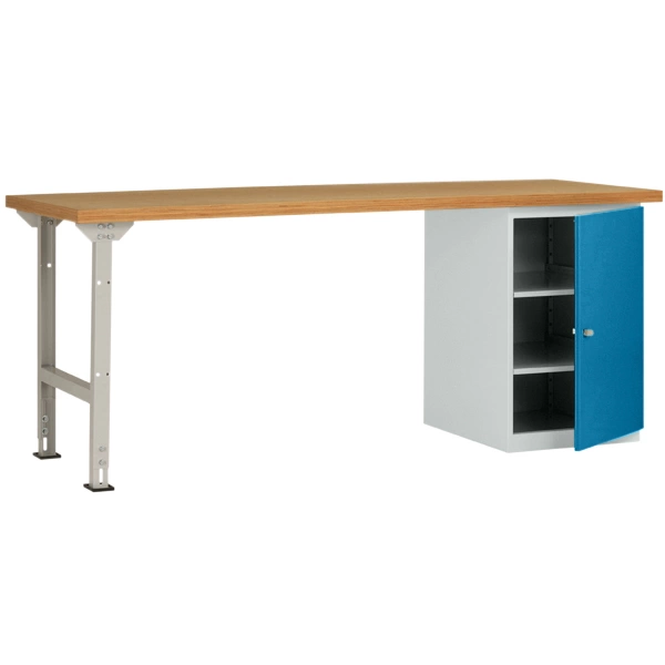 Manuflex WC5125.5007 Werkbanksystem COMBI Modell 8 mit massiver Bucheplatte, BxTxH = 2000 x 700 x 840mm Manuflex WC5125.5007 Werkbanksystem COMBI Modell 8 mit massiver Bucheplatte, BxTxH = 2000 x 700 x 840mm