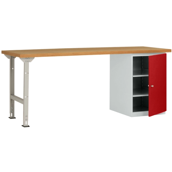 Manuflex WC5123.3003 Werkbanksystem COMBI Modell 8 mit massiver Bucheplatte, BxTxH = 1500 x 700 x 840mm Manuflex WC5123.3003 Werkbanksystem COMBI Modell 8 mit massiver Bucheplatte, BxTxH = 1500 x 700 x 840mm