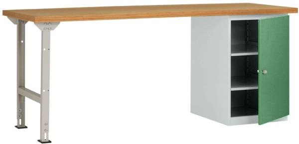 Manuflex WC5124.6011 Werkbanksystem COMBI Modell 8 mit Multiplexplatte, BxTxH = 2000 x 700 x 840mm