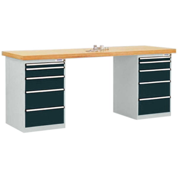 Manuflex TP5092.7016 Werkbanksystem COMBI, 2 Gehäuse Modell 1 mit massiver Bucheplatte, BxTxH = 2000 x 700 x 840mm Manuflex TP5092.7016 Werkbanksystem COMBI, 2 Gehäuse Modell 1 mit massiver Bucheplatte, BxTxH = 2000 x 700 x 840mm