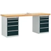 Manuflex TP5092.7016 Werkbanksystem COMBI, 2 Gehäuse Modell 1 mit massiver Bucheplatte, BxTxH = 2000 x 700 x 840mm Manuflex TP5092.7016 Werkbanksystem COMBI, 2 Gehäuse Modell 1 mit massiver Bucheplatte, BxTxH = 2000 x 700 x 840mm