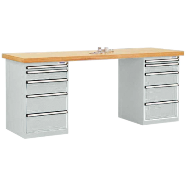 Manuflex TP5092.7035 Werkbanksystem COMBI, 2 Gehäuse Modell 1 mit massiver Bucheplatte, BxTxH = 2000 x 700 x 840mm Manuflex TP5092.7035 Werkbanksystem COMBI, 2 Gehäuse Modell 1 mit massiver Bucheplatte, BxTxH = 2000 x 700 x 840mm