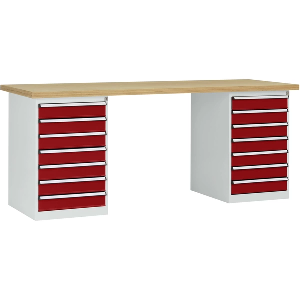 Manuflex WC5126.3003 Werkbanksystem COMBI, 2 Gehäuse Modell 3 mit Multiplexplatte, BxTxH = 2000 x 700 x 840mm Manuflex WC5126.3003 Werkbanksystem COMBI, 2 Gehäuse Modell 3 mit Multiplexplatte, BxTxH = 2000 x 700 x 840mm