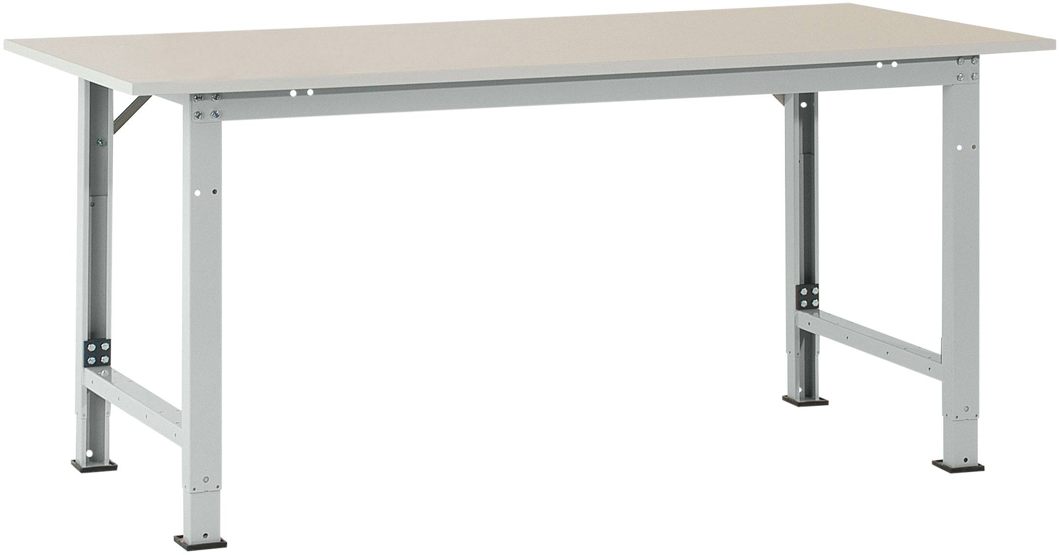 Manuflex AS0032.7035 Packtisch PACKPOOL Spezial mit Melaminplatte, BxTxH = 2000 x 800 x 722-1022mm Lichtgrau (RAL 7035)