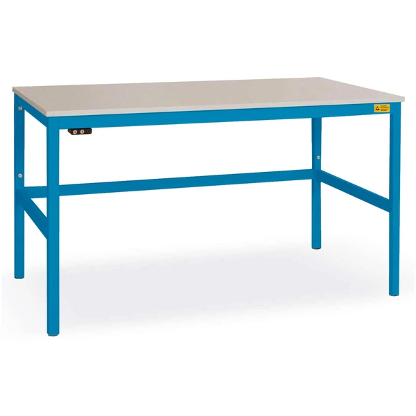 Manuflex LC1928.5012 ESD ESD-Arbeitstisch CANTOLAB Standard mit Melaminplatte, BxTxH = 2000 x 1000 x 765-785mm Licht-Blau Manuflex LC1928.5012 ESD ESD-Arbeitstisch CANTOLAB Standard mit Melaminplatte, BxTxH = 2000 x 1000 x 765-785mm Licht-Blau