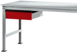 Manuflex LZ4173.3003 ESD ESD-Einzelschubfach in Rubinrot RAL 3003, mit Schloss, BxTxH= 425 x 550 x 135mm