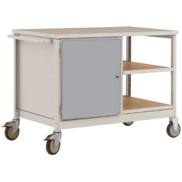 Manuflex LW1003.9006 ESD ESD-Mobile Werkbank Modell 3 mit Tür und Einlegeböden, BxTxH 1135 x 590 x 805mm Manuflex LW1003.9006 ESD ESD-Mobile Werkbank Modell 3 mit Tür und Einlegeböden, BxTxH 1135 x 590 x 805mm