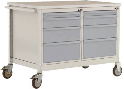 Manuflex LW1004.9006 ESD ESD-Mobile Werkbank Modell 4 mit Schubfächer, BxTxH 1135 x 590 x 805mm