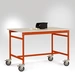 Manuflex LB4056.2001 ESD ESD-Beistelltisch BASIS mobil mit Kunststoff-Tischplatte in Rotorange RAL 2001, BxTxH: 1500 x 600 Manuflex LB4056.2001 ESD ESD-Beistelltisch BASIS mobil mit Kunststoff-Tischplatte in Rotorange RAL 2001, BxTxH: 1500 x 600