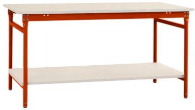 Manuflex BB5227.2001 Komplett-Beistelltisch BASIS stationär mit Kunststoff-Platte + Zwischenboden, BxTxH: 1500 x 800 x 780mm