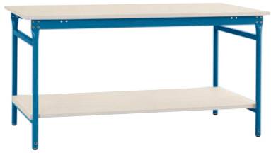 Manuflex BB5217.5007 Komplett-Beistelltisch BASIS stationär mit Kunststoff-Platte + Zwischenboden, BxTxH: 1250 x 600 x 780mm