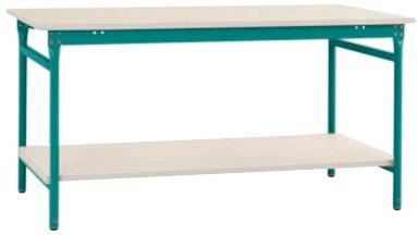 Manuflex TP5211.5021 Komplett-Beistelltisch BASIS stationär mit Melamin-Platte + Zwischenboden, BxTxH: 1250 x 600 x 780mm