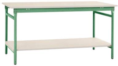 Manuflex BB5217.6011 Komplett-Beistelltisch BASIS stationär mit Kunststoff-Platte + Zwischenboden, BxTxH: 1250 x 600 x 780mm