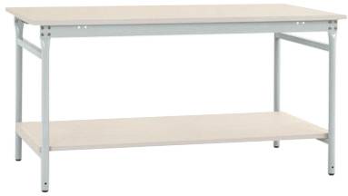 Manuflex BB5207.7035 Komplett-Beistelltisch BASIS stationär mit Kunststoff-Platte + Zwischenboden, BxTxH: 750 x 500 x 780mm