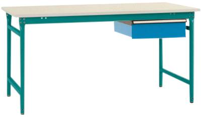 Manuflex BB5251.5021 Komplett-Beistelltisch BASIS stationär mit Melamin-Platte + Einzelschubfach, BxTxH: 1500 x 800 x 780mm