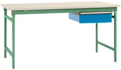 Manuflex BB5257.6011 Komplett-Beistelltisch BASIS stationär mit Kunststoff-Platte + Einzelschubfach, BxTxH: 1500 x 800 x 780mm