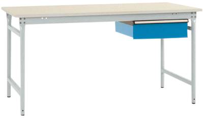 Manuflex BB5251.7035 Komplett-Beistelltisch BASIS stationär mit Melamin-Platte + Einzelschubfach, BxTxH: 1500 x 800 x 780mm