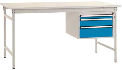 Manuflex BB5281.5012 Komplett-Beistelltisch BASIS stationär mit Melamin-Platte + Gehäuse-Unterbau, BxTxH: 1500 x 800 x 780mm