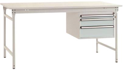 Manuflex BB5271.7035 Komplett-Beistelltisch BASIS stationär mit Melamin-Platte + Gehäuse-Unterbau, BxTxH: 1250 x 800 x 780mm