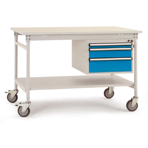 Manuflex BB5377.9006 Komplett-Beistelltisch BASIS mobil mit Kunststoff-Platte + Gehäuse-Unterbau, BxTxH: 1250 x 800 x 850mm Manuflex BB5377.9006 Komplett-Beistelltisch BASIS mobil mit Kunststoff-Platte + Gehäuse-Unterbau, BxTxH: 1250 x 800 x 850mm
