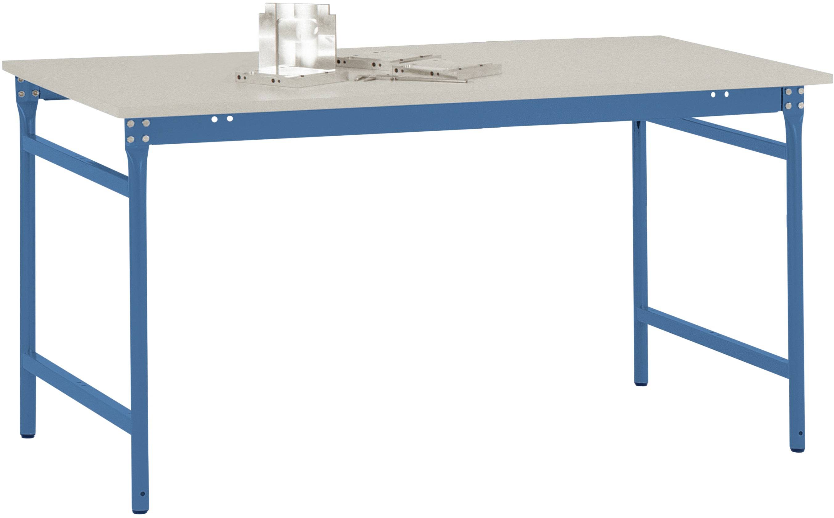 Manuflex BB3021.5007 Beistelltisch BASIS stationär mit Melamin-Tischplatte in Brillantblau RAL 5007, BxTxH: 1000 x 800 x 780mm
