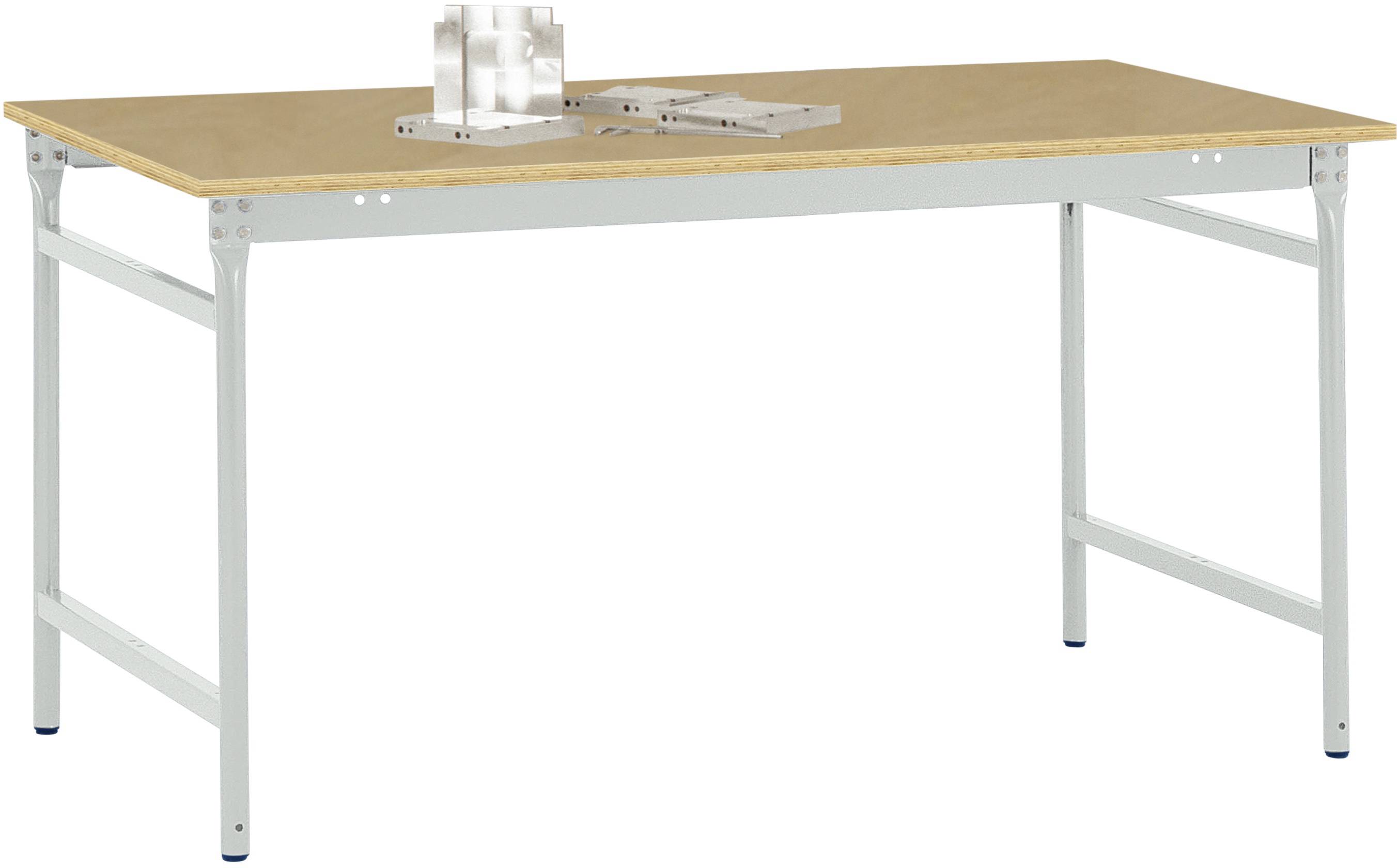 Manuflex BB3045.7035 Beistelltisch BASIS stationär mit Multiplex-Tischplatte in Lichtgrau RAL 7035, BxTxH: 1250 x 800 x 780mm