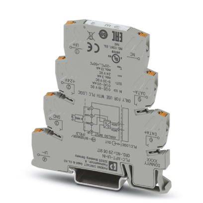 Kompakte elektrische Schaltungskomponente mit mehreren Anschlüssen und technischen Markierungen, geeignet für industrielle Anwendungen.